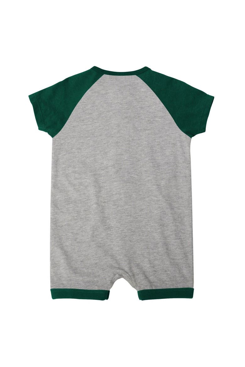 Infant  Heather Gray Oakland Athletics Extra Base Hit Raglan Full-Snap Romper, Alternate, color, Heather Gray