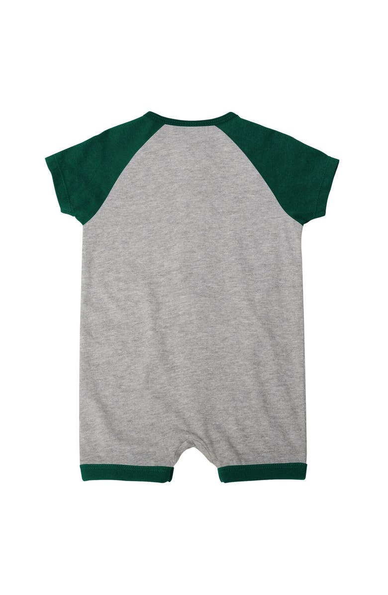 Outerstuff Infant  Heather Gray Oakland Athletics Extra Base Hit Raglan Full-Snap Romper, Alternate, color, Heather Gray