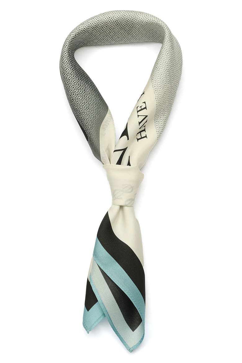 missing shoe square silk bandana, Alternate, color, BLACK CREAM