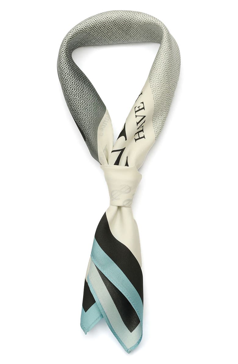 Kate Spade New York missing shoe square silk bandana, Alternate, color, Black Cream