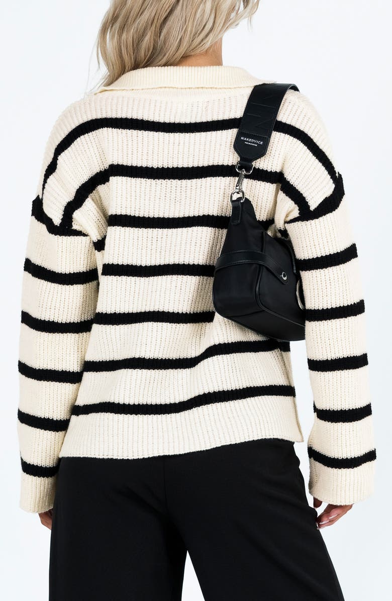 Princess Polly Stripe V-Neck Sweater, Alternate, color, 