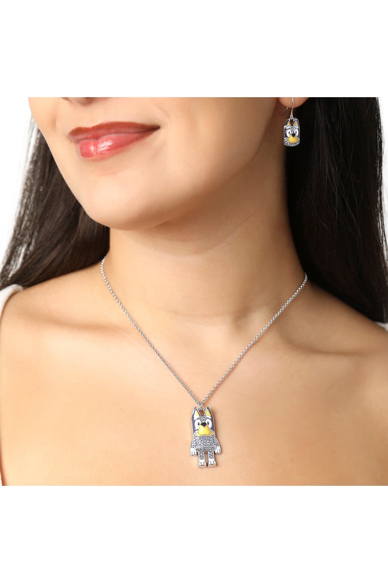 Pendant Necklace & Fish Hook Earrings Set, Official License, Alternate, color, Blue