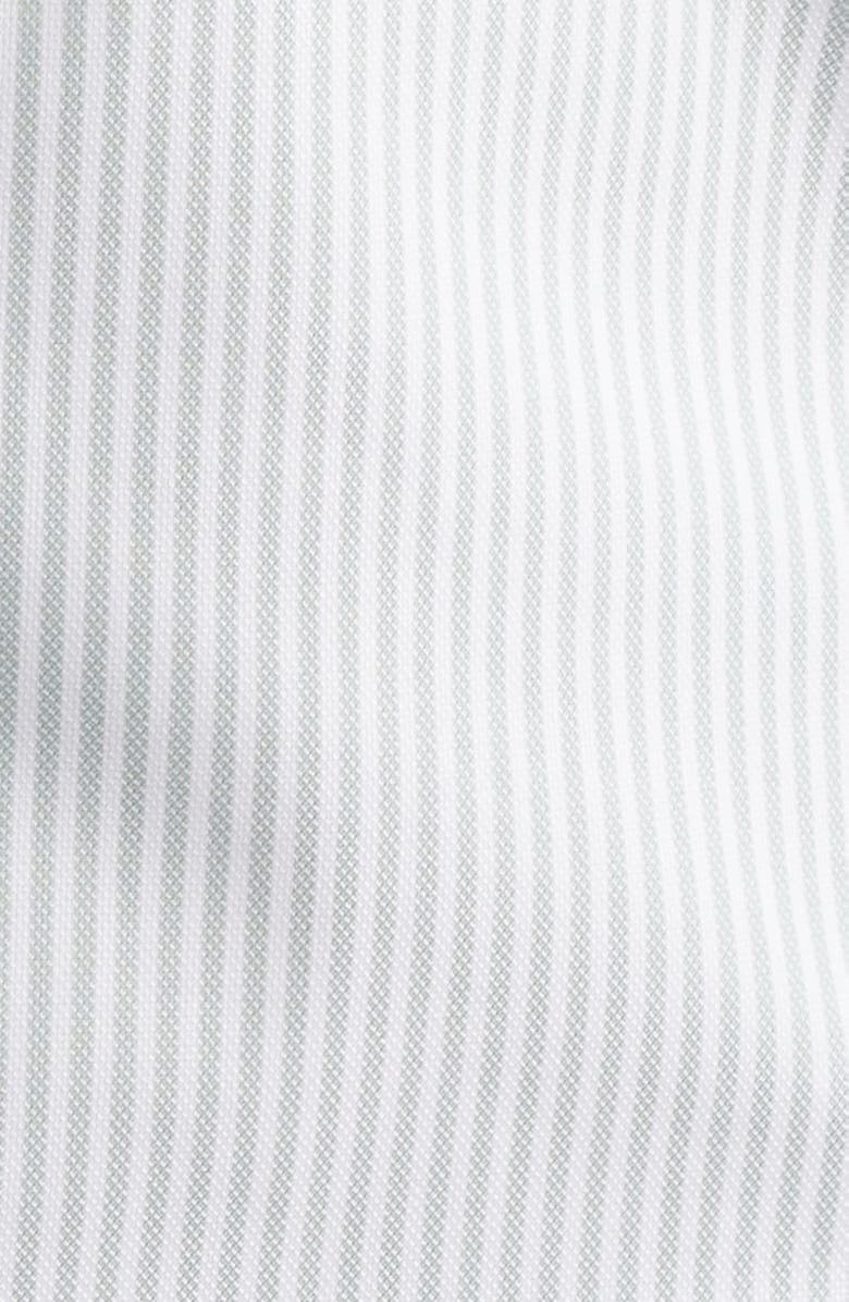 Johnston & Murphy Ovation Stripe Non-Iron Stretch Cotton Button-Up Shirt, Alternate, color, Green Striped Oxford
