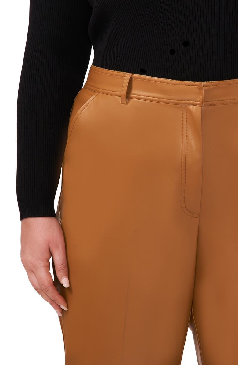 Halogen<sup>®</sup> Straight Leg Faux Leather Trousers, Alternate, color, Desert Camel