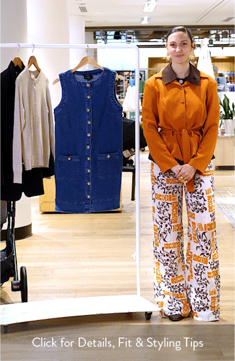 Button-Up Denim Shift Minidress, sales video thumbnail