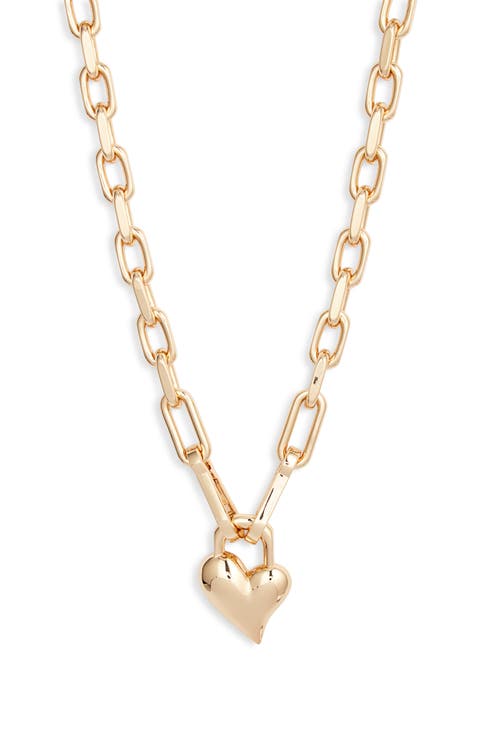 Padlock Heart Pendant Chain Necklace