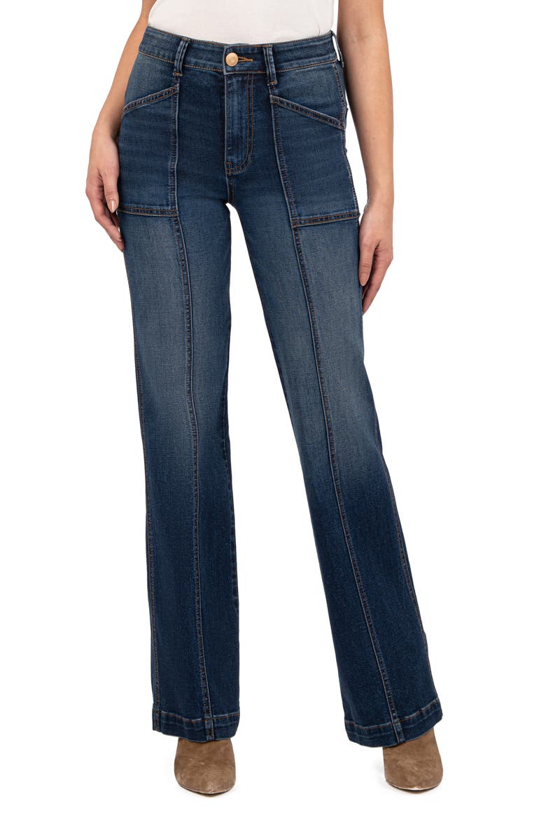 Jodi Seamed High Waist Wide Leg Utility Jeans, Main, color, ENERGY