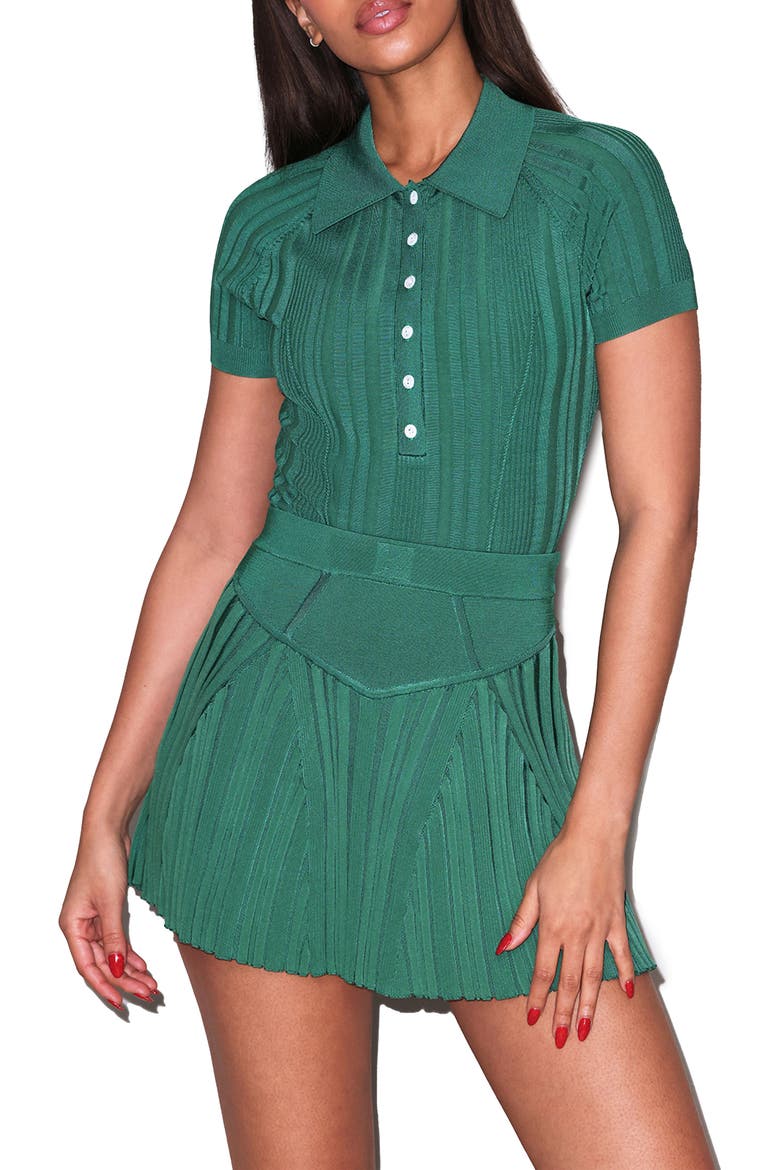 Rib Polo Bodysuit, Main, color, Lucky