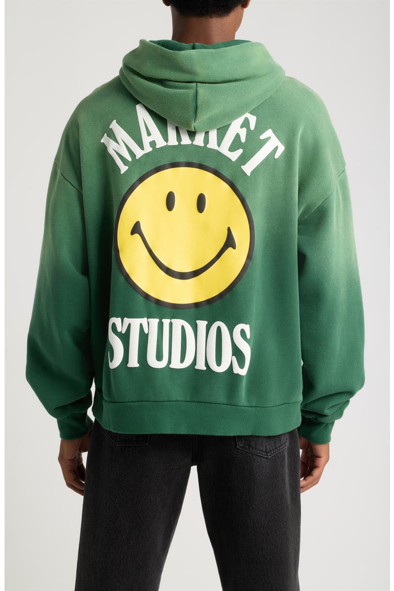 SMILEY® Lock Up Hoodie, Alternate, color, DARK GREEN