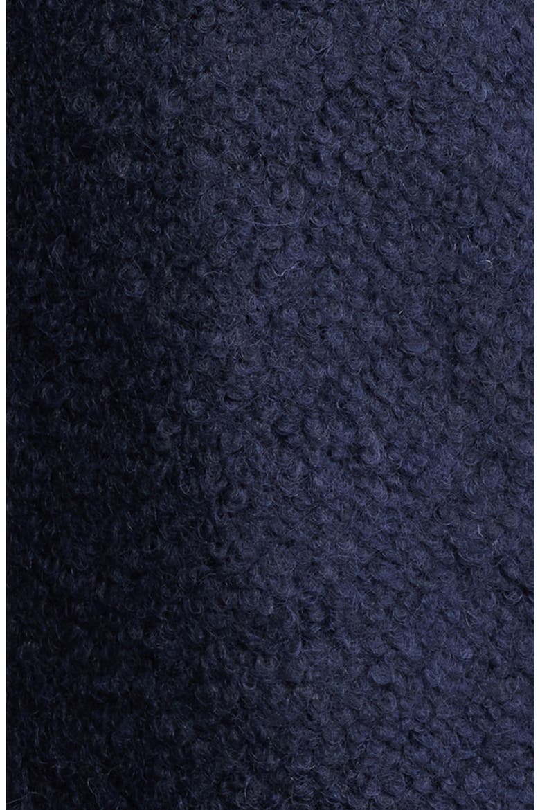 Bouclé Longline Coat, Alternate, color, NAVY