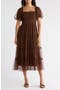 Puff Sleeve Midi Dress