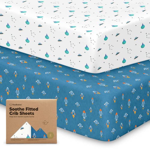 Keababies Soothe Fitted Crib Sheet In Space Quest
