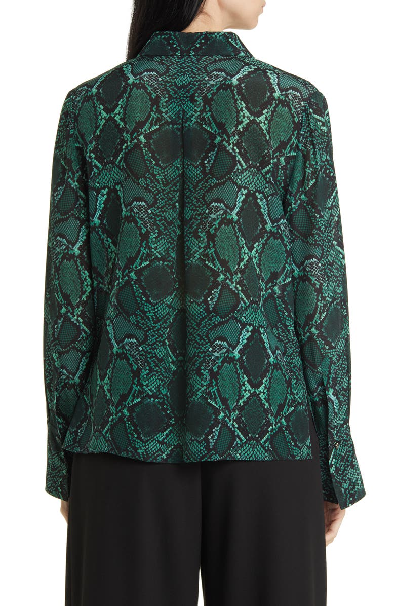 KOBI HALPERIN Snakeskin Print Silk Shirt, Alternate, color, 