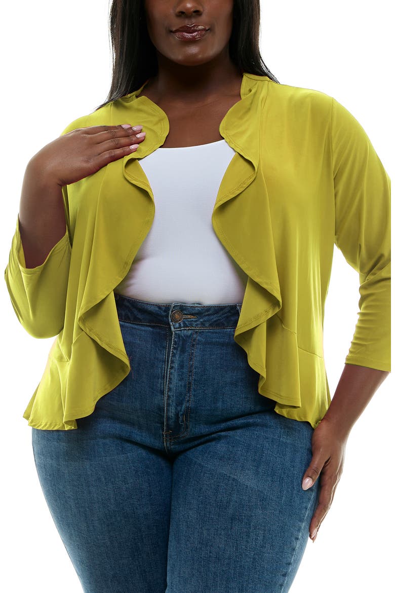 Ruffle Bolero, Main, color, CHARTREUSE