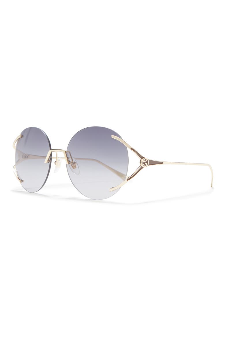 57mm Round Sunglasses, Alternate, color, GOLD