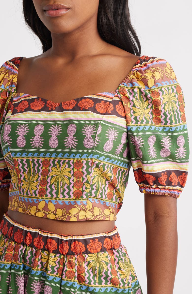 VERO MODA Truly Tropical Cotton Crop Top, Alternate, color, Cloud Dancer Aop Tro