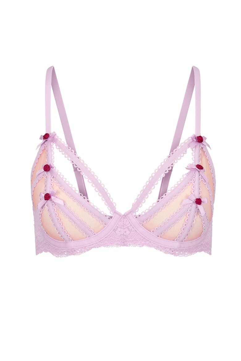 Aziza Unlined Plunge Bra, Alternate, color, Medium purple