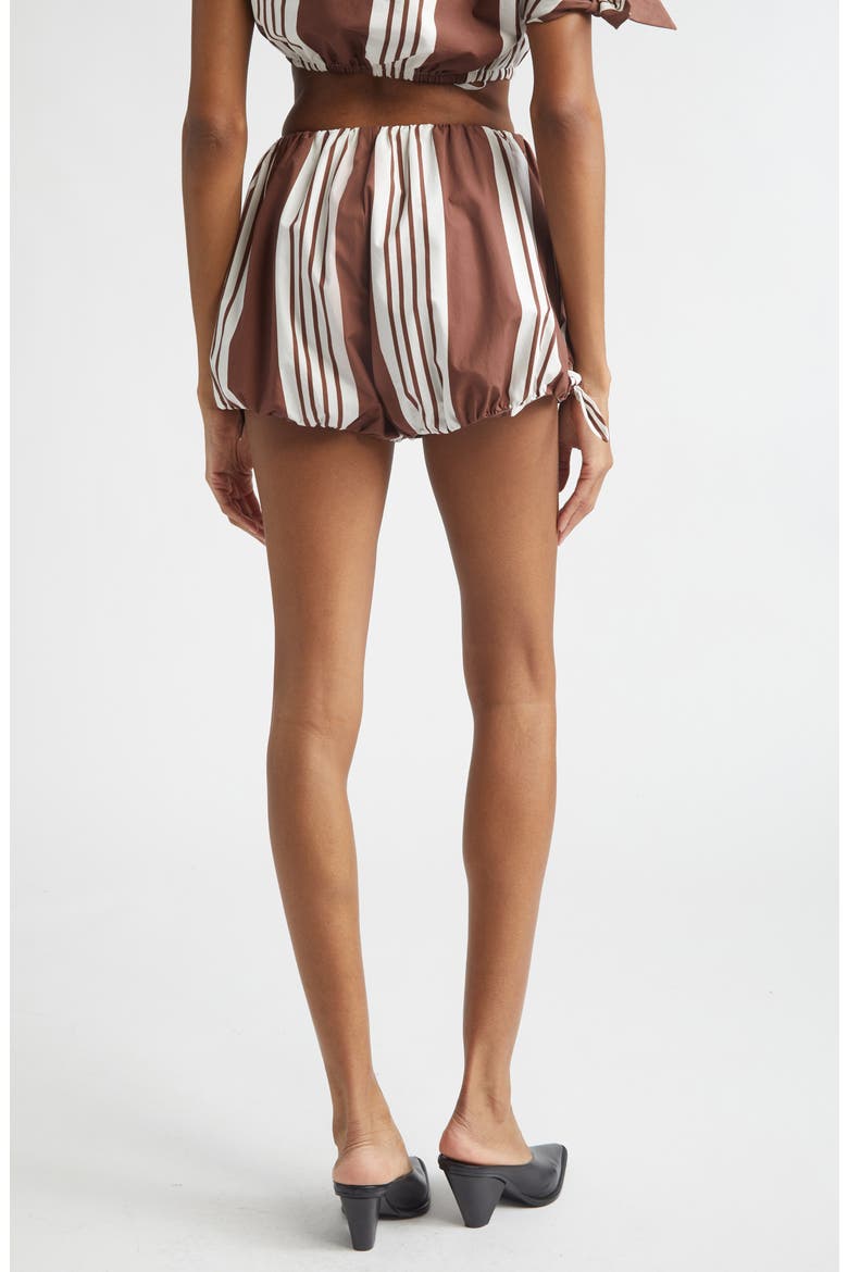 Rosie Stripe Bubble Hem Shorts, Alternate, color, CHOC STRIPE