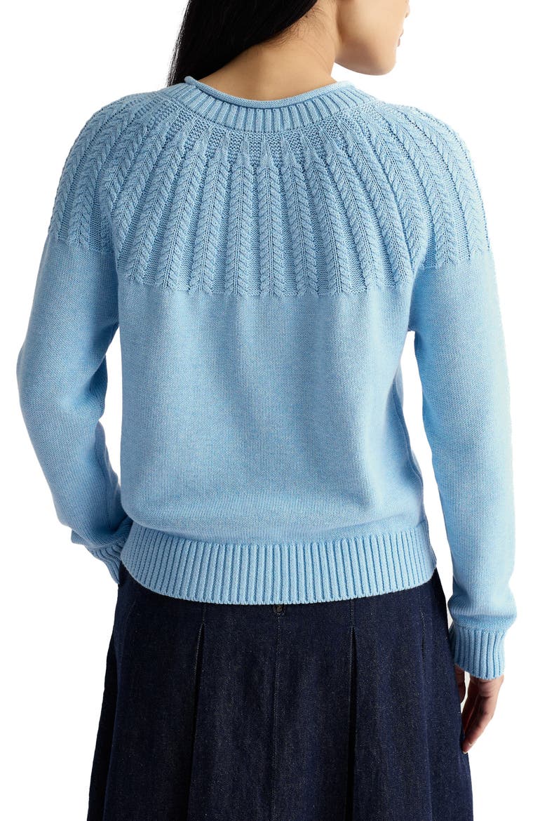 Stone Chat Organic Cotton Sweater, Alternate, color, SPRING SKY