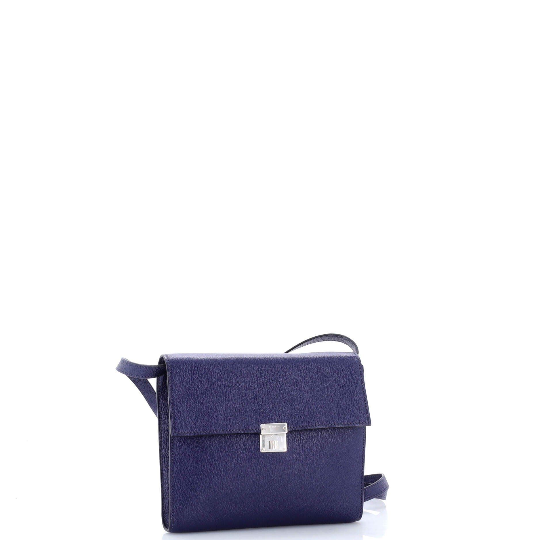 Pre-Owned Hermes Clic Wallet on Strap Chevre Mysore 16, Alternate, color, Bleu Encre