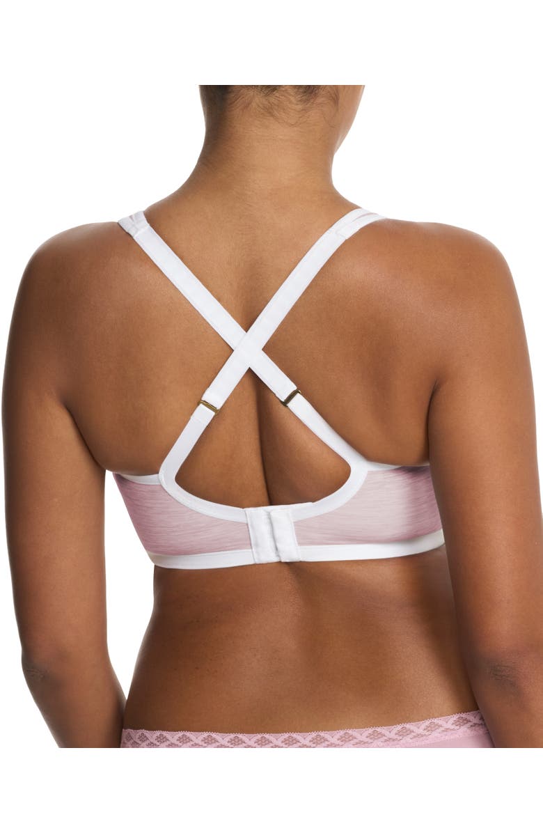 Natori Yogi Convertible Sports Bra, Alternate, color, Pink Velvet Heather/Lght Ivory