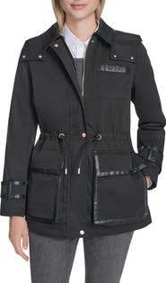 Cole Haan Hooded Water Resistant Insulated Raincoat