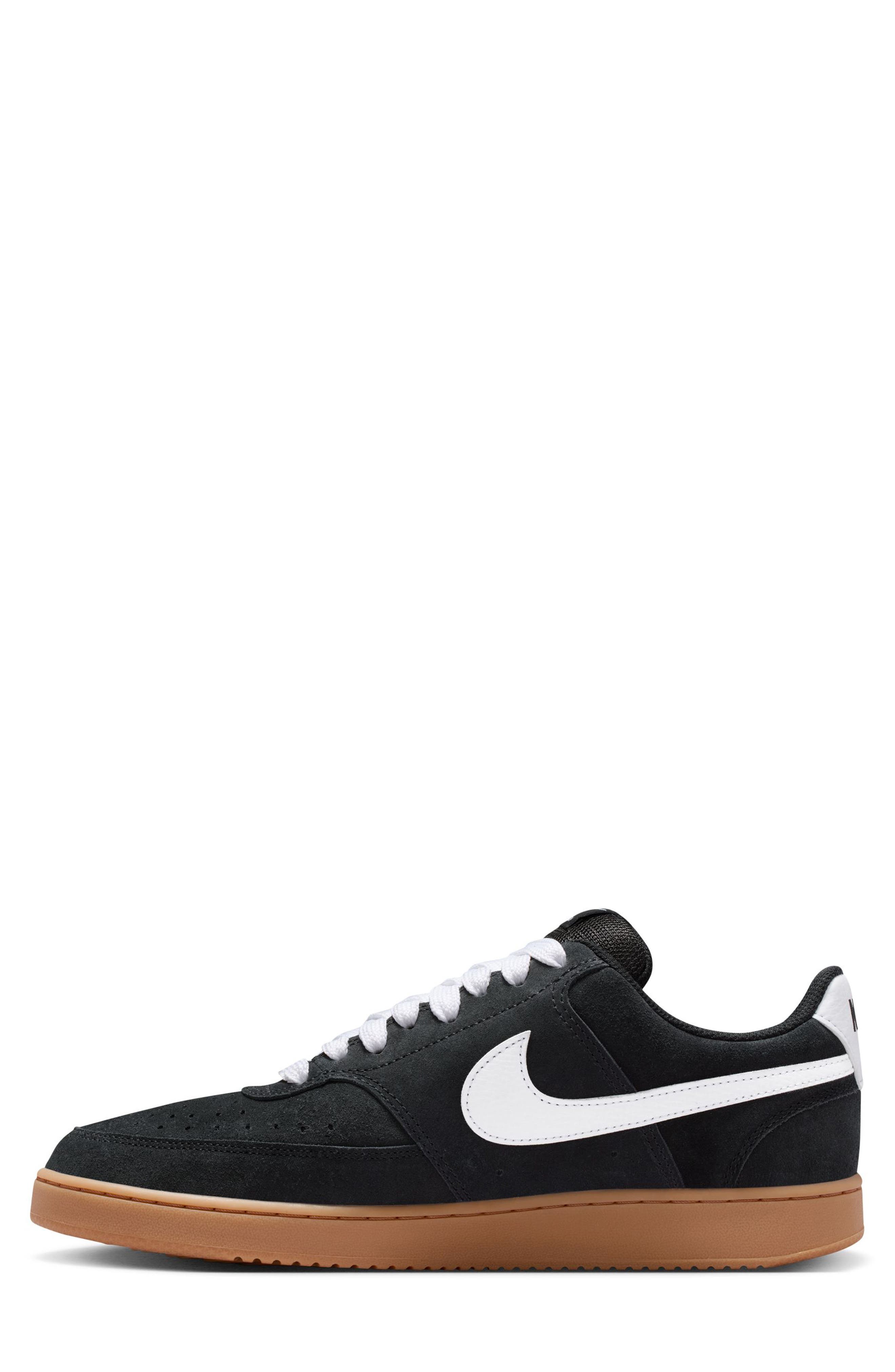 Nike Court Vision Low Top Sneaker, Alternate, color, Black/ Gum Medium Brown