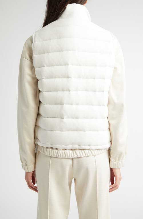 Eleventy Linen Blend Down Puffer Vest In White