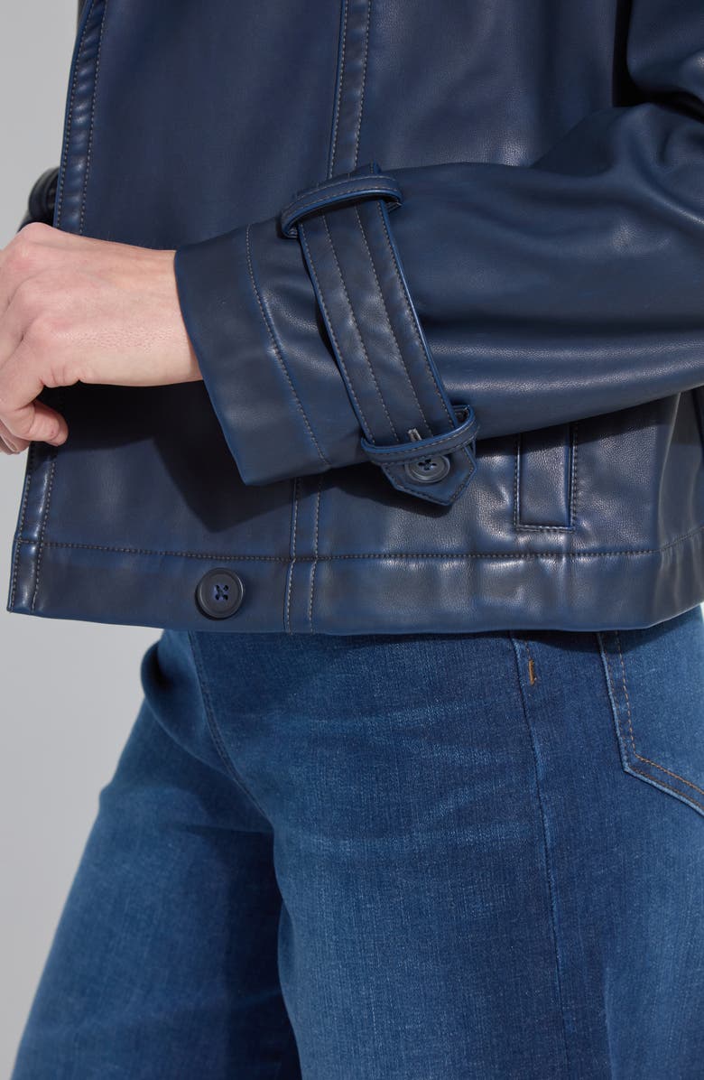 Lysse Evonne Faux Leather Crop Trench Coat, Alternate, color,