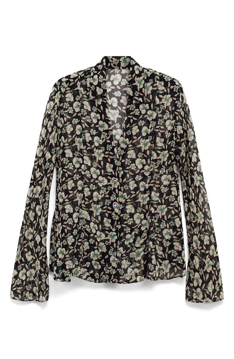 MANGO Floral Chiffon Shirt, Alternate, color, 