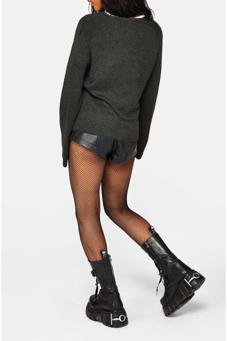 Maxilla Skull Knit Top, Alternate, color, Black