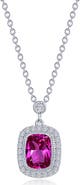 Lafonn Lab Grown Purple Sapphire & Simulated Diamond Halo Pendant Necklace