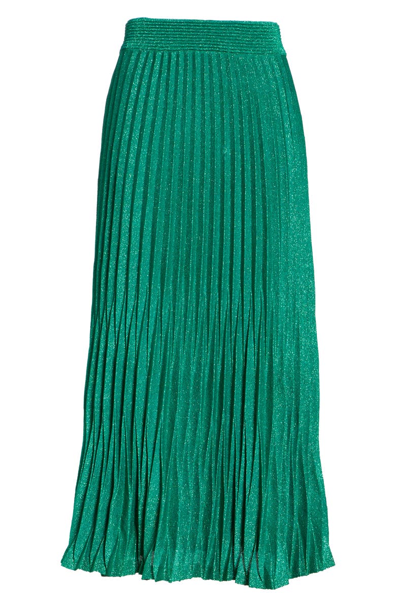 maje Jupette Pleated Midi Skirt, Alternate, color, 