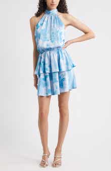 Chelsea28 Tiered Halter Minidress