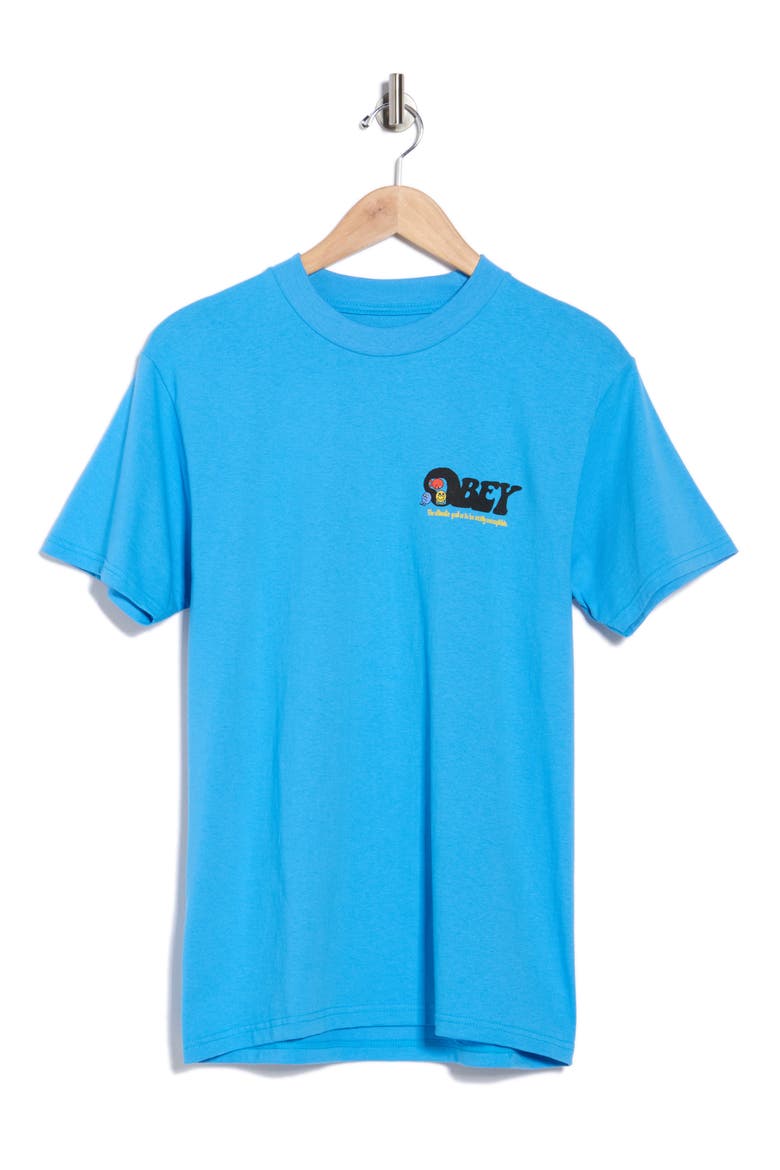 Earth Drop Out Graphic T-Shirt, Alternate, color, AZURE BLUE