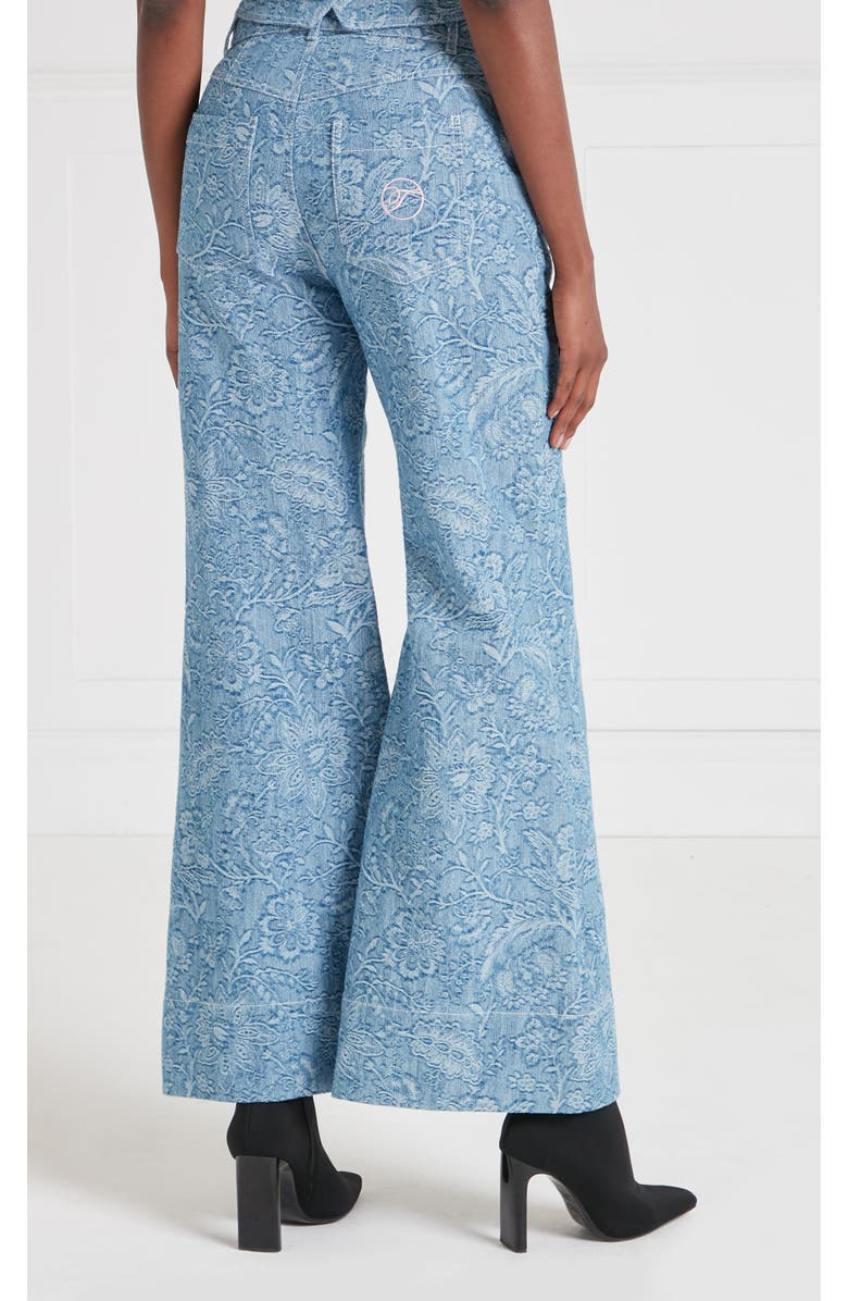Temperley London Francis Denim Wide Leg Jeans, Alternate, color, Washed Blue