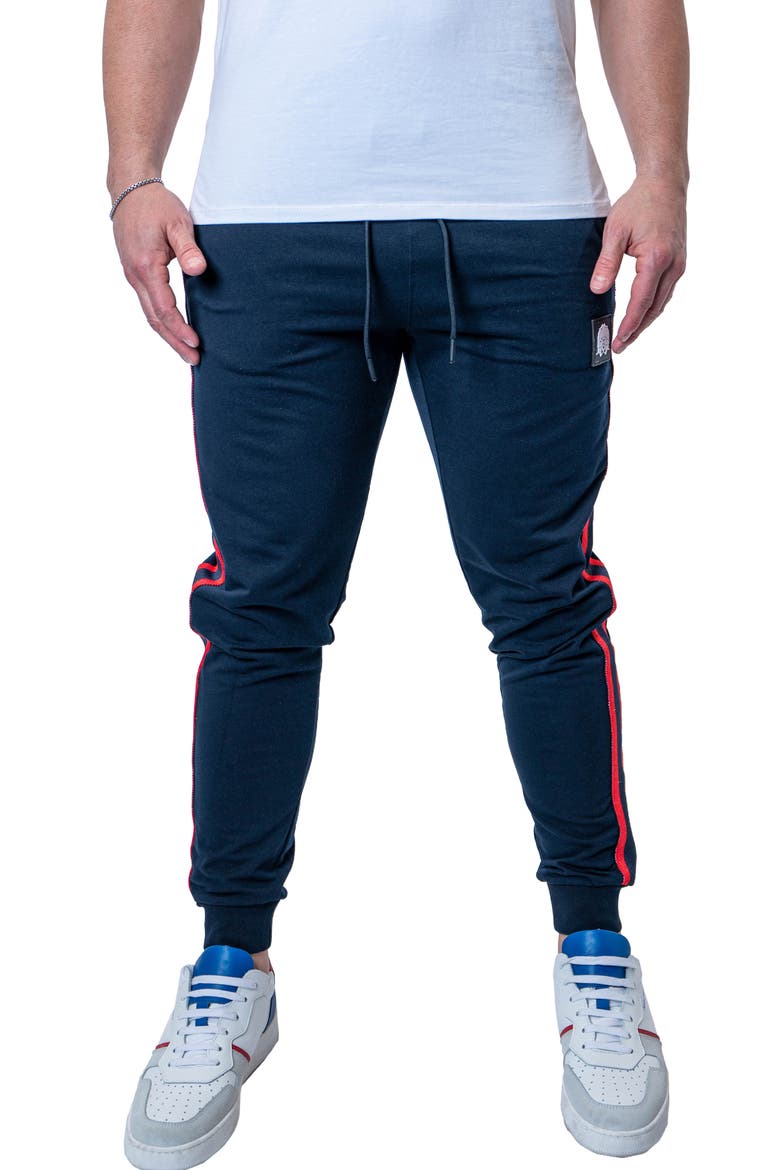 Leo Logo Stripe Joggers, Main, color, BLUE