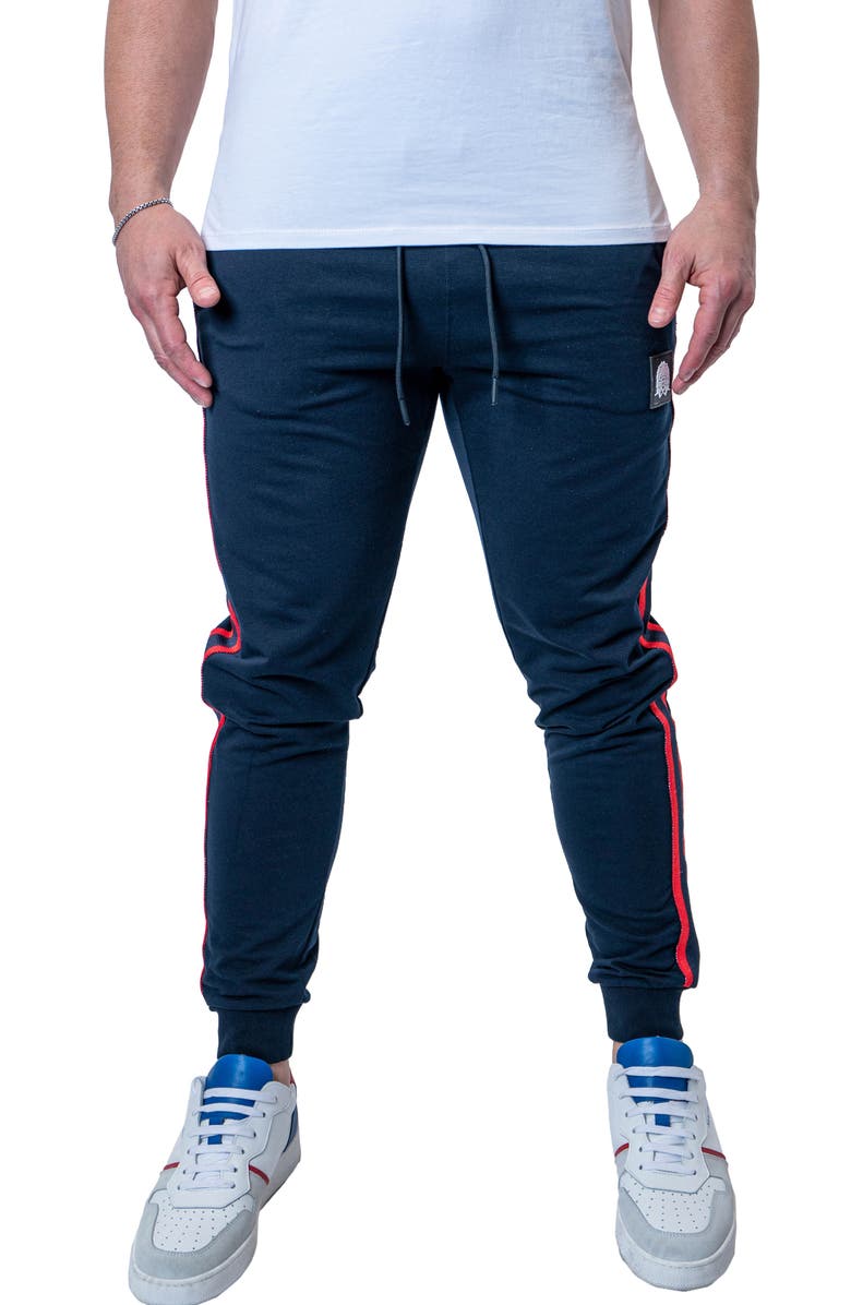 Maceoo Leo Logo Stripe Joggers, Main, color, Blue