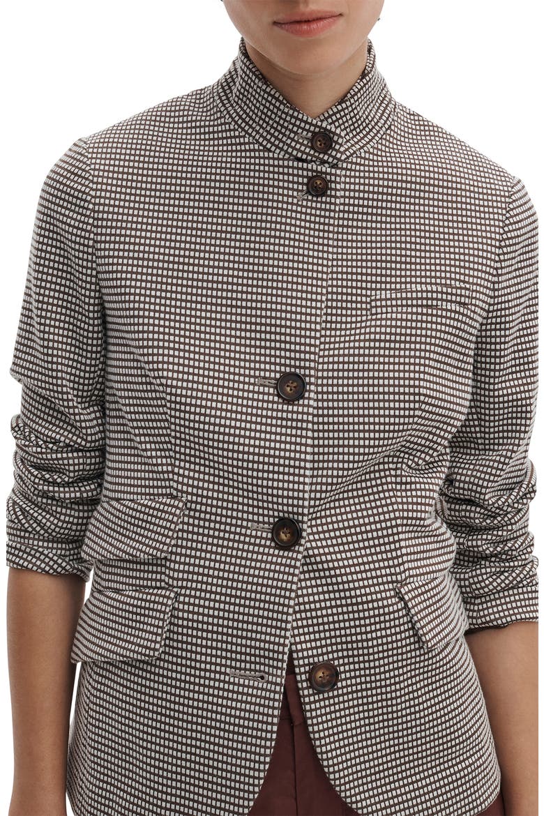 Slade Grid Print Cotton Blend Blazer, Alternate, color, BROWN GRID