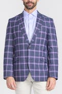 SAVILE ROW CO Savoy Plaid Peak Lapel Blazer