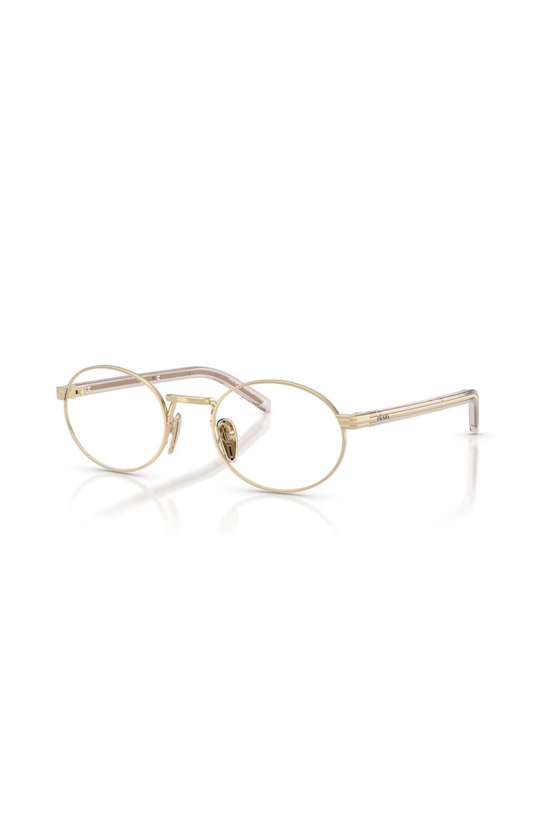 Prada 49mm Oval optical glasses, Main, color, Gold