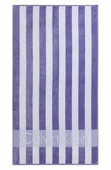 Calvin Klein Beach Stripe Logo Towel