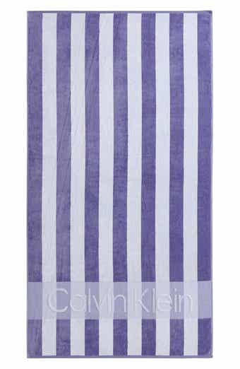 Calvin Klein Beach Stripe Logo Towel