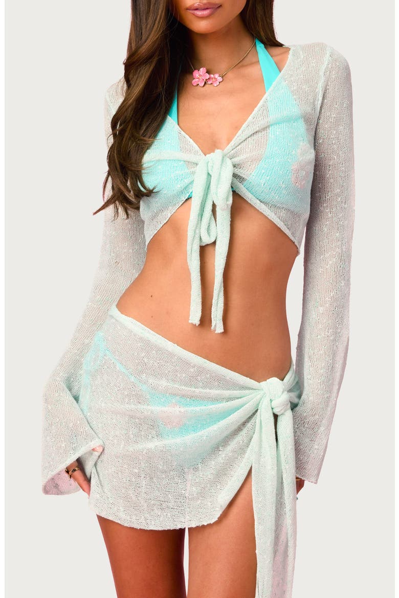 x Barbie™ Island Tie Front Cover-Up, Main, color, MINT