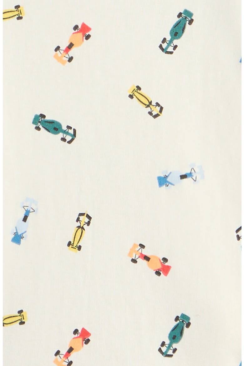 Kids' Glow in the Dark Fitted Two-Piece Short Pajamas, Alternate, color, IVORY DEEP WATER CARS