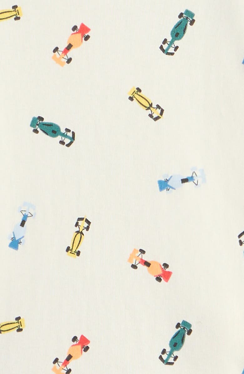 Nordstrom Kids' Glow in the Dark Fitted Two-Piece Short Pajamas, Alternate, color, Ivory Deep Water Cars