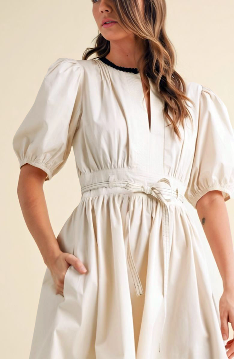 Knit and Lounge Puff Sleeve Mini Dress, Alternate, color, 