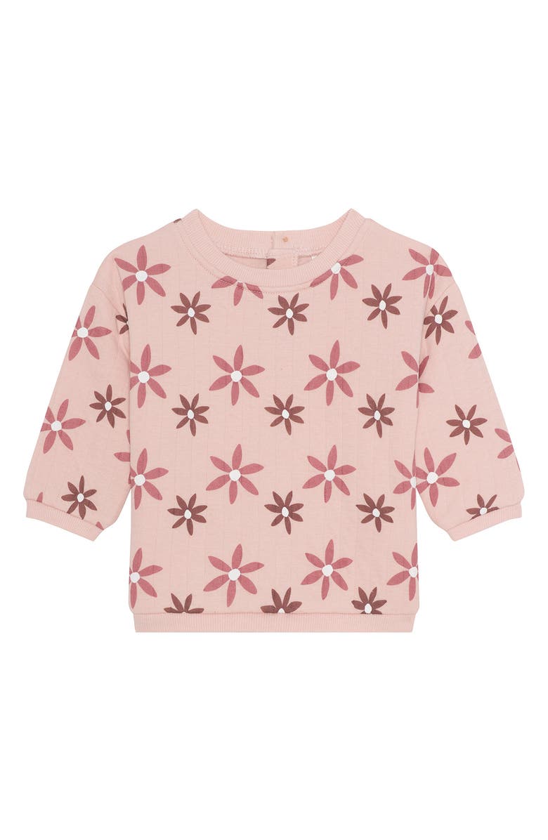 PL Baby by Petit Lem Sweatshirt, Ribbed Leggings & Headband Set, Alternate, color, Flowers