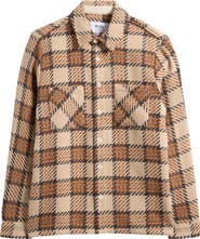 Wax London Whiting Check Cotton Blend Button-Up Shirt Jacket