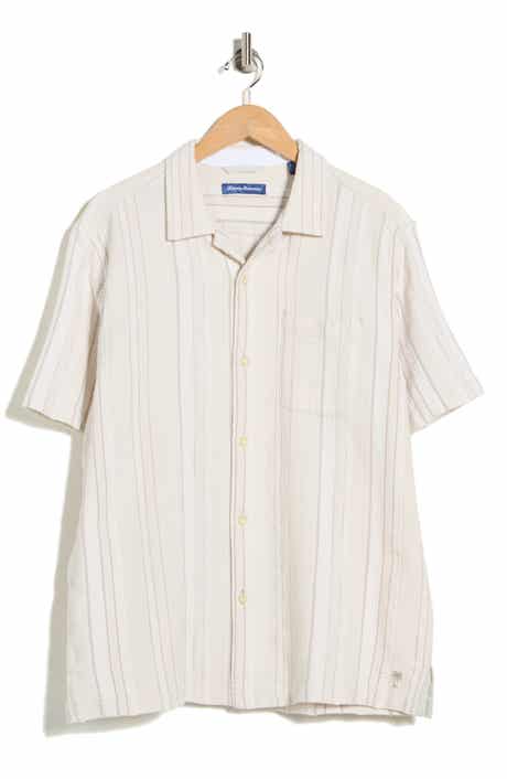 Tommy Bahama Milano Textured Stripe Cotton Camp Shirt
